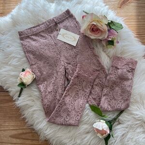 NWT Elea Lace Legging in Rose Smoke Sz 8